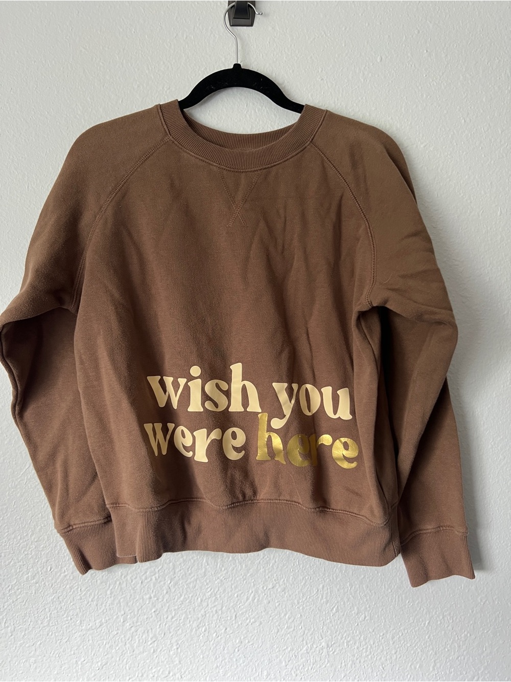 Richer Poorer Wish You Were Here Brown Pullover Sweatshirt Size Small